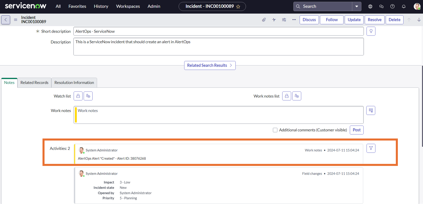 ServiceNow (Marketplace Application)